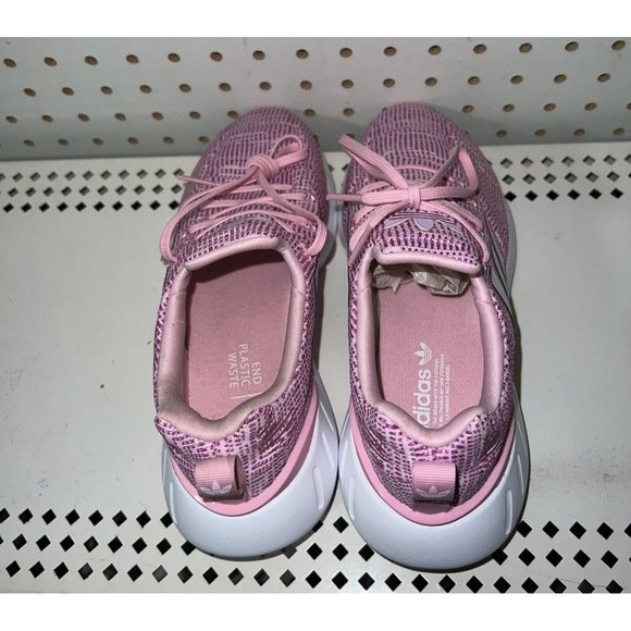 Adidas Swift Run 22 J Athletic Running Shoes Girls Size 5 Womens 6 Pink White - Picture 2 of 9